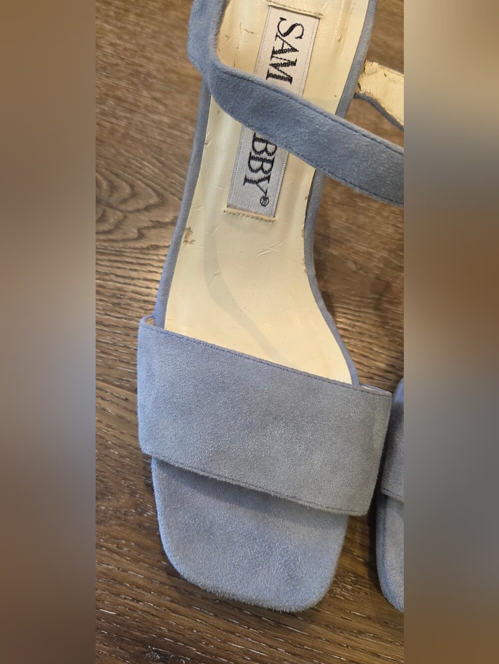Sam & Libby Blue Suede Slingback Heels (Size 7) - Picture 5 of 8